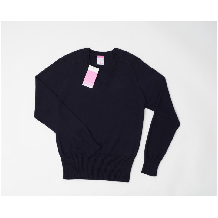 Girls V Neck Cotton Pullover